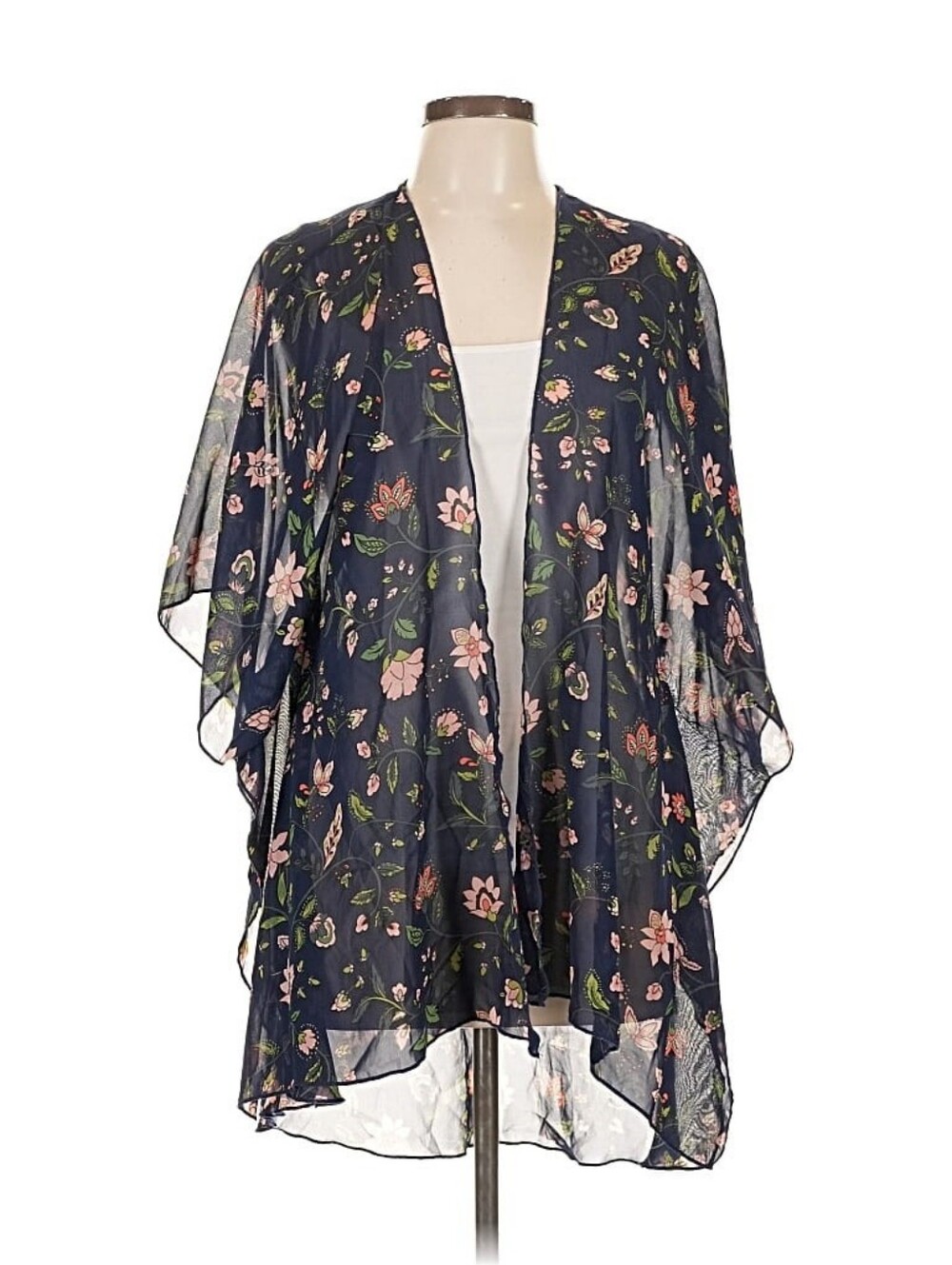Navy Floral Sheer Kimono - Mix By 41 Hawthorn